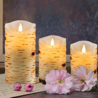 2PACK Outdoor Plastic flameless Candles with Remote Control and Timer, LED Flickering Battery Operated Electric Pillar Candles (D3 xH5.5) for Camping, Weddings, Home Decoration