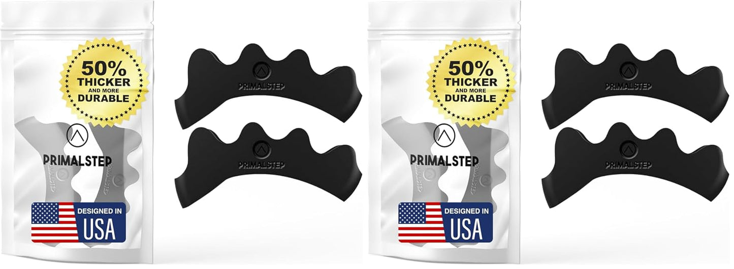 PrimalStep Toe Separators, Spreaders, Spacers, Straightener to Correct Toes for Men and Women, Bunion Corrector, Foot Pain, Plantar Fasciitis, Over 50% Thicker, XL