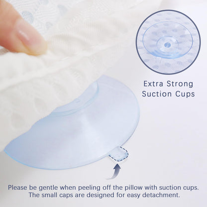Bathtub Bath Pillows for Tub - Bathtub Pillow for Neck & Back Support with Ergonomic TPE, 4D Mesh Upgraded Bath Tub Pillow Headrest with 3 Strong Suction Cups & Hook, Bathroom Accessories, Spa Gifts