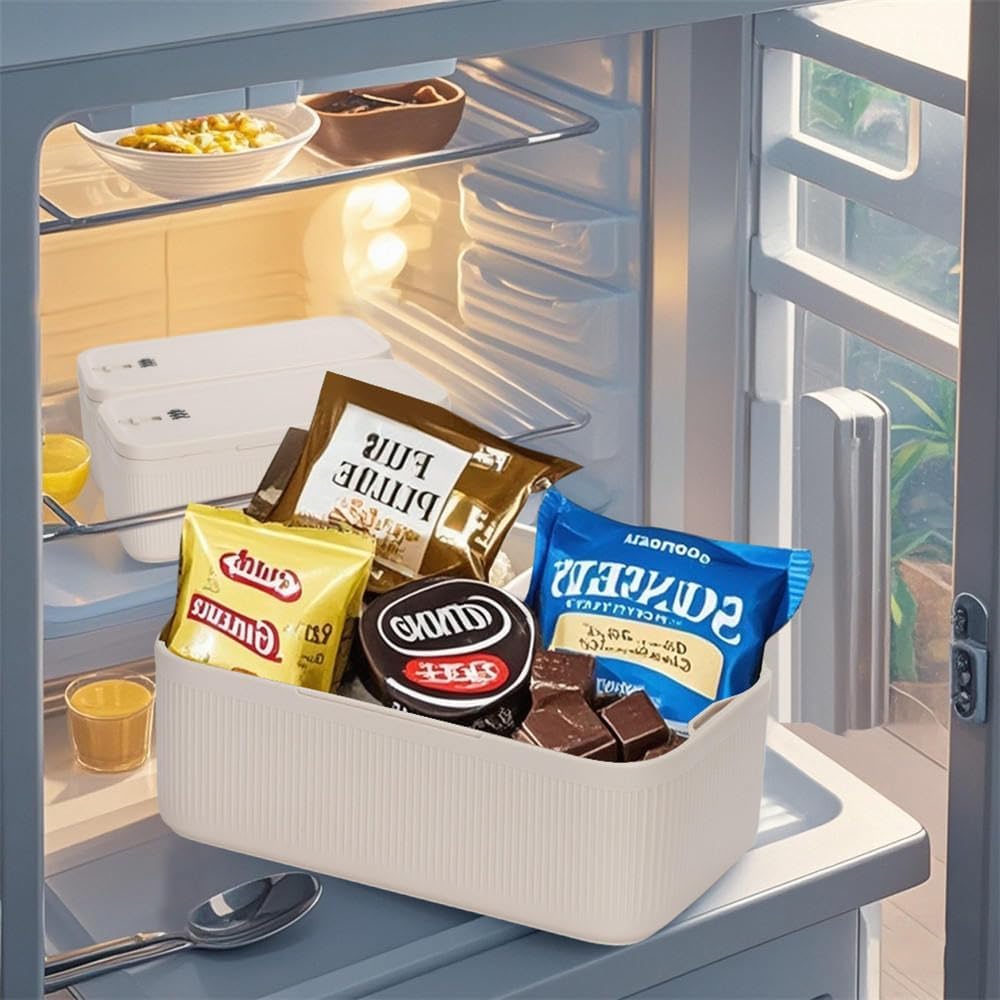 Lockable Storage Box,Medicine Lock Box Travel Case,Refrigerator Bin Container for Food,Medicines,Snacks,Locking Mobile Cell Phone Device Jail,Lockbox for Office,Home,School,Father Gift (Navy Small)