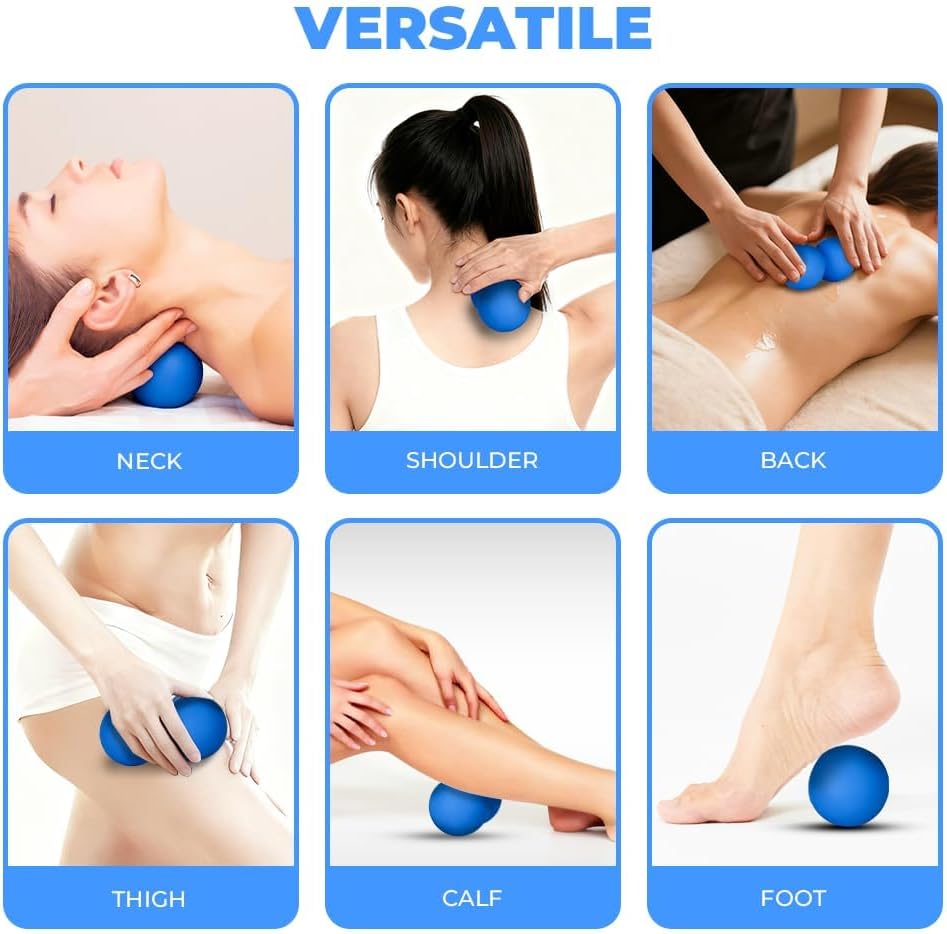 KYKJEYDD Peanut Massage Ball - Double Lacrosse Ball for Deep Tissue Massage & Myofascial Release, Medium Density Trigger Point Therapy Tool for Muscle Pain Relief, Neck, Back, Feet Father Day Gift