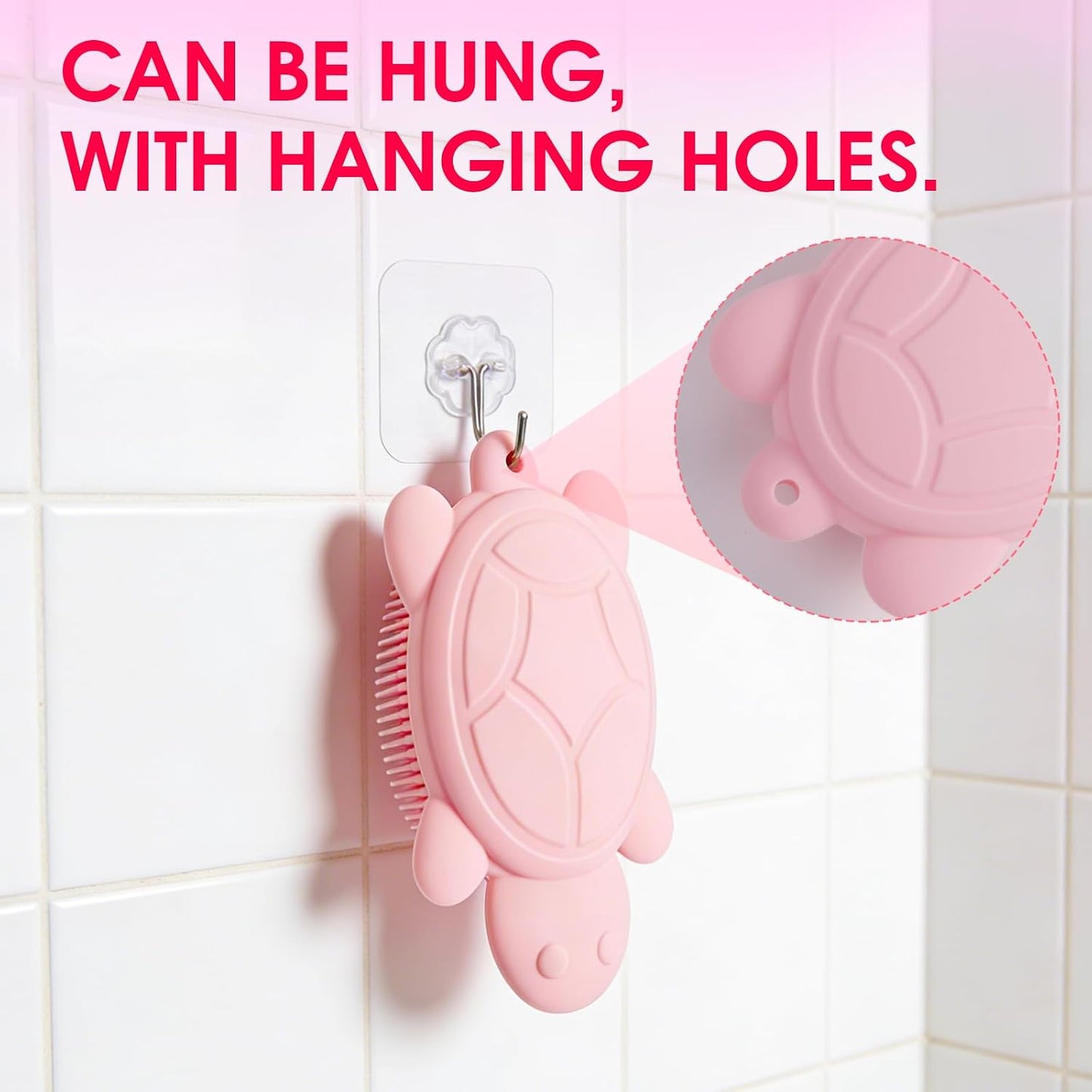 Baby Shower Brush,Kids Silicone Body and Back Exfoliating Mitt - Soft Bristles, Gentle Exfoliation, Cute Turtle Design Makes Children Love Bathing(Mint)