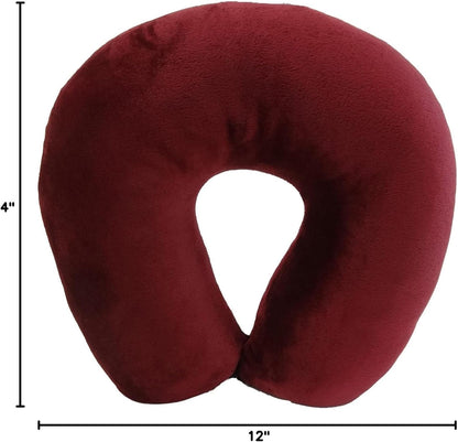Wolf Essentials Adult Fleece Travel Neck Pillow for Airplane, Charcoal