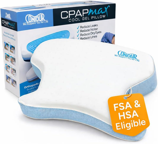 Contour CPAPMax 3-in-1 Adjustable CPAP Comfort Pillow for Side, Back or Stomach Sleepers to Reduce Air Leaks, Dryness & Mask Discomfort - Works with All Mask Types