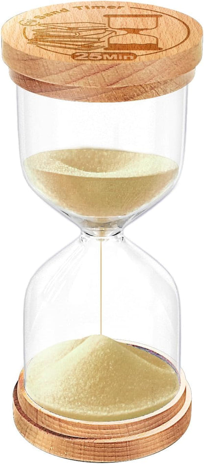 CNCJ Wooden Hourglass Sand Timer, 3 Minute Blue Sand Watch Reloj De Arena for Desk Decor Kitchen Classroom Office Study Home Decoration