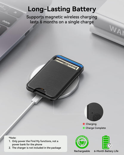 TWZKG for MagSafe Wallet, Works with Apple Find My,5 Card Holder with Stand