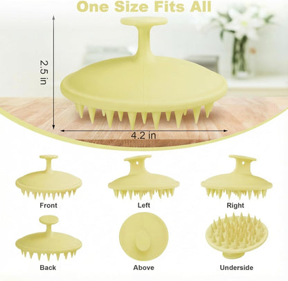 Meartchy Silicone Scalp Massager Shampoo Brush, Scalp Brush for Hair Growth & Dandruff Removal, Hair Scrubber Scalp Stimulator Exfoliator Brush with Soft Bristles for Wet Dry Scalp Care (Black)