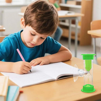 Hourglass Sand Timer 5 Minute with Suction Cup - Set of 2 Small, Unbreakable Sand Watch 5 Min Sucker, Small Blue Sand Clock 5 Minute, Plastic Hour Glass Sandglass Timer for Kids, Games, Classroom