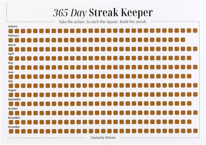 365 Day Scratch Off Habit Tracker (16.5" x 11.7") | Daily Streak Keeper & Year-Long Goal Tracker – Visual Progress Chart for Daily Habits, Morning Routines & Productivity