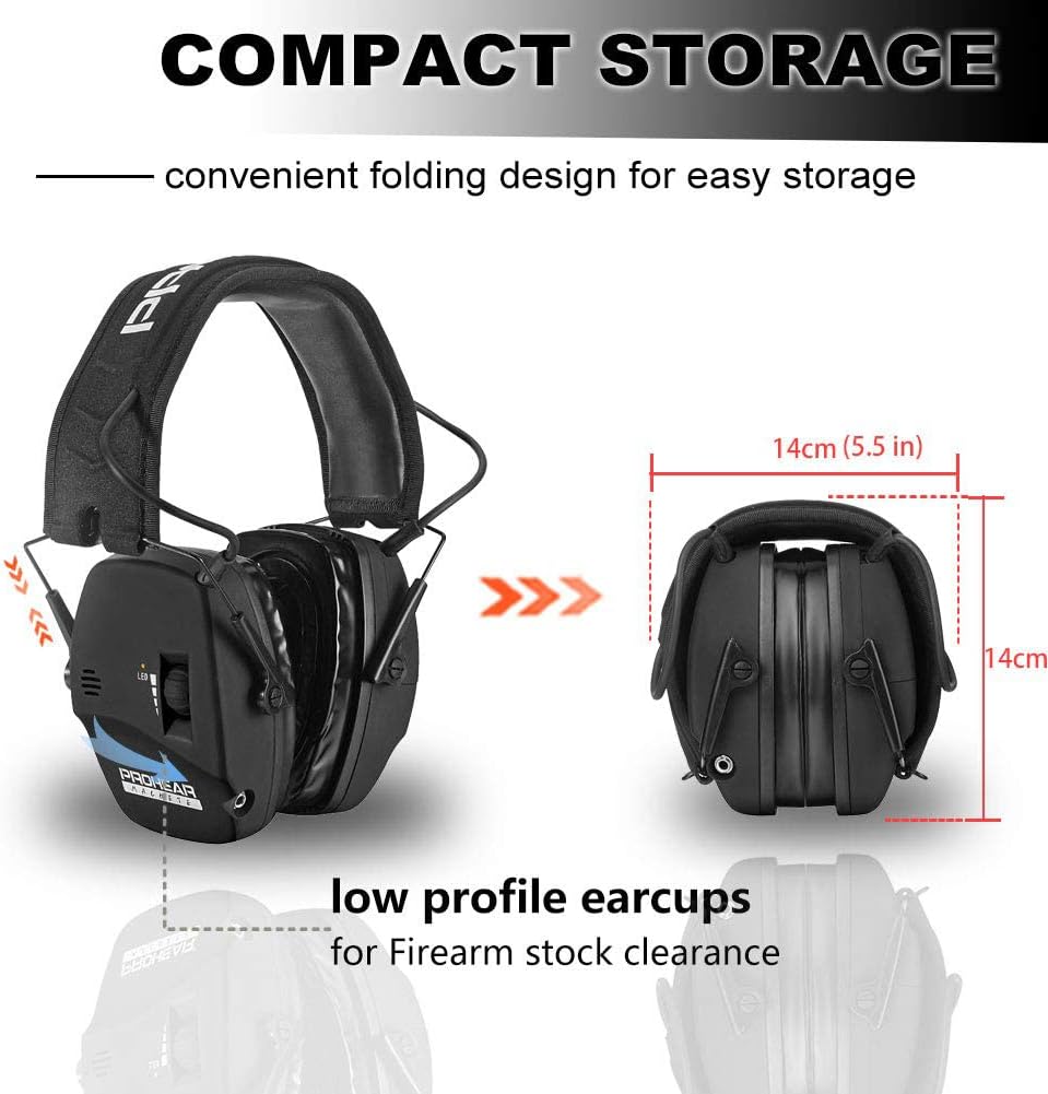 PROHEAR Electronic Ear Protection for Shooting with 4X Sound Amplification, Gun Range Hearing Protection Muffs, NRR 23dB Noise Reduction Headphones for Hunting, Green