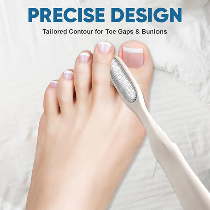 TEAWOO Double Sided Foot File and Callus Remover, Stainless Steel Waterproof Foot Scraper and Foot Rasp for Dead Skin & Hard Heels, 2-in-1 Pedicure Tools for At Home Foot Care