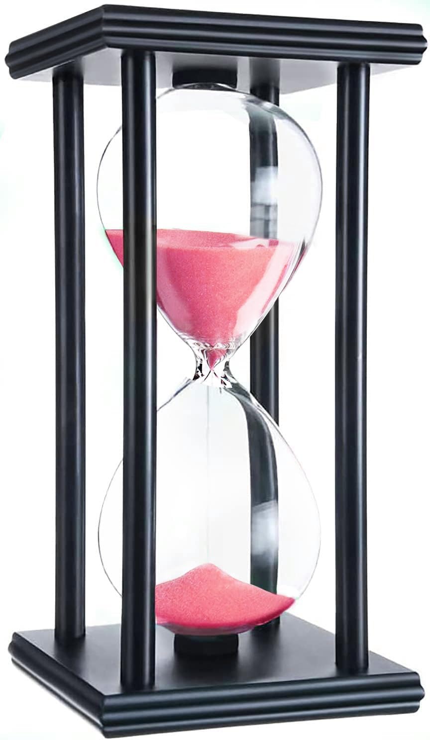 hourglas Sand Timer 30/60 Minutes Desktop Decorations Reloj de Arena ampulheta Sandglass (Black Sand,5.5 * 3.2 * 3.2inch,30min)