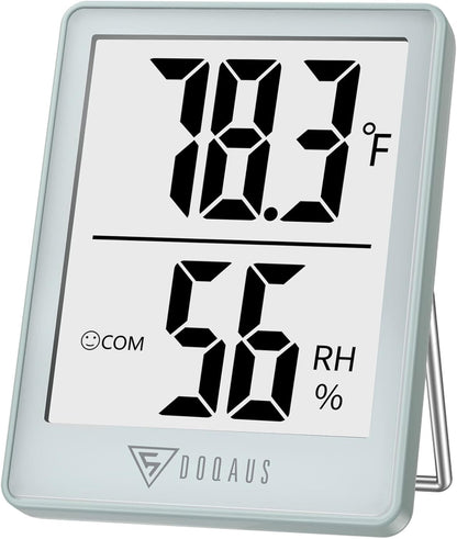 DOQAUS Digital Hygrometer Indoor Thermometer Humidity Meter Room Thermometer with 5s Fast Refresh Accurate Temperature Humidity Monitor for Home, Bedroom, Baby Room, Office, Greenhouse, Cellar (Black)