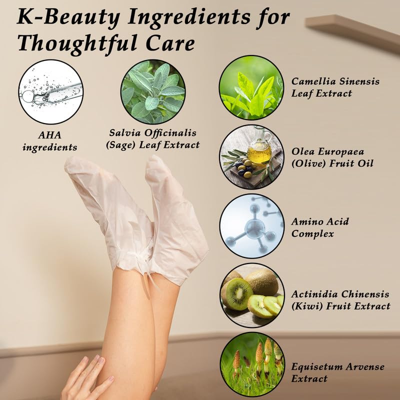 One's Own Korean Exfoliating Foot Peeling Mask, Moisturizing Foot Mask for Dry Cracked Feet, Feet Exfoliator to Peel Off Dead Skin & Callus Removal for Baby Soft Skin, Cruelty-Free & Safe, 2 Pair