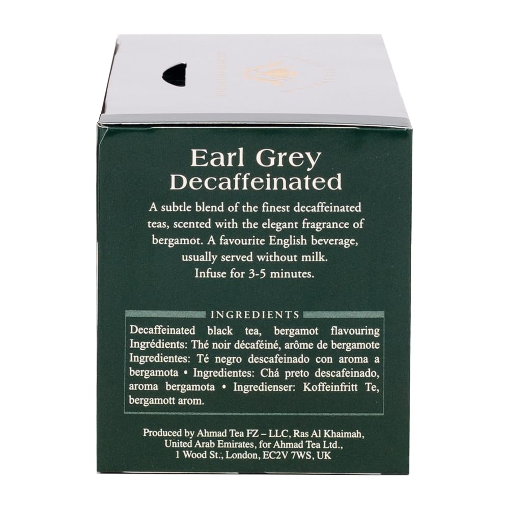 Ahmad Tea, Decaffeinated Earl Grey Tea, 20 Tagged and Aluminium Foil Envelopes (Pack of 2)