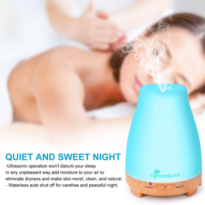 Diffuserlove Diffuser 2 Pack Essential Oil Diffuser 200ML Remote Control Ultrasonic Aromatherapy Diffuser Mist Humidifiers for Bedroom Office Yoga
