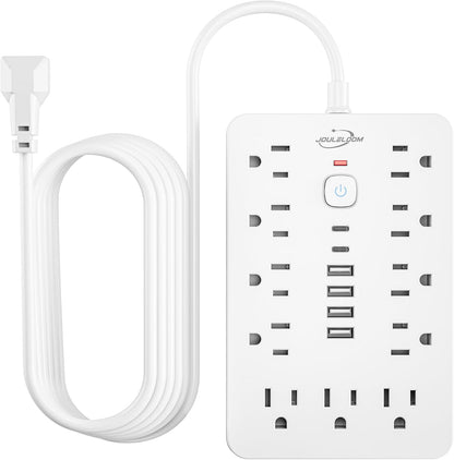 6 FT Flat Plug Surge Protector Power Strip,11 AC Outlets with 6 USB Ports