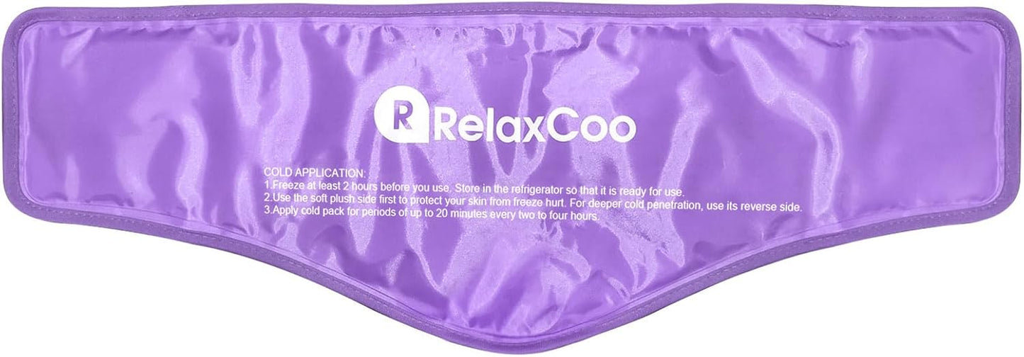 RelaxCoo Neck Ice Pack Wrap, Reusable Gel Ice Pack for Neck Shoulders, Cold Compress Therapy for Pain Relief, Injuries, Swelling, Bruises, Sprains, Inflammation and Cervical Surgery Recovery