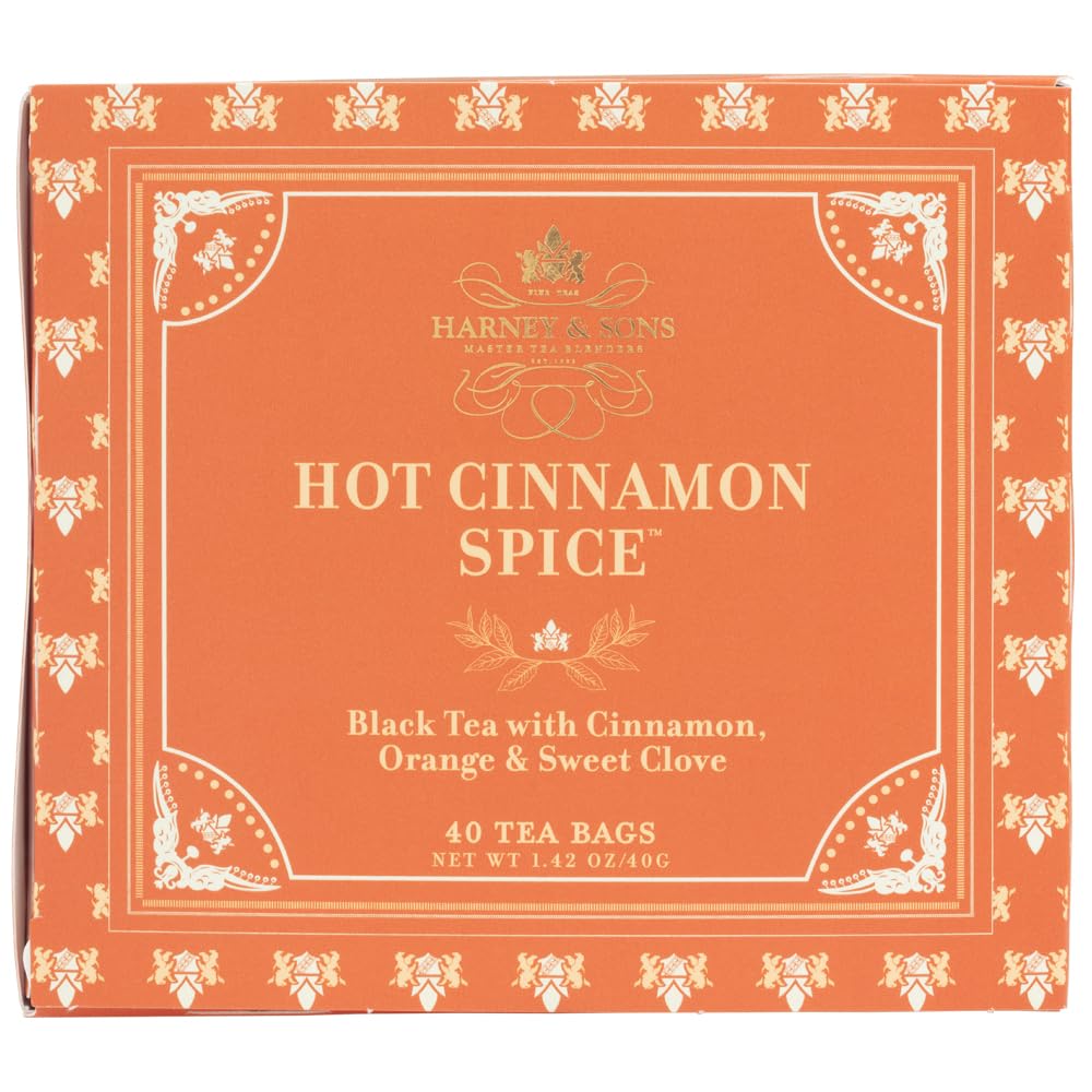 Harney & Sons Hot Cinnamon Spice Black Tea Bags, 40 Count