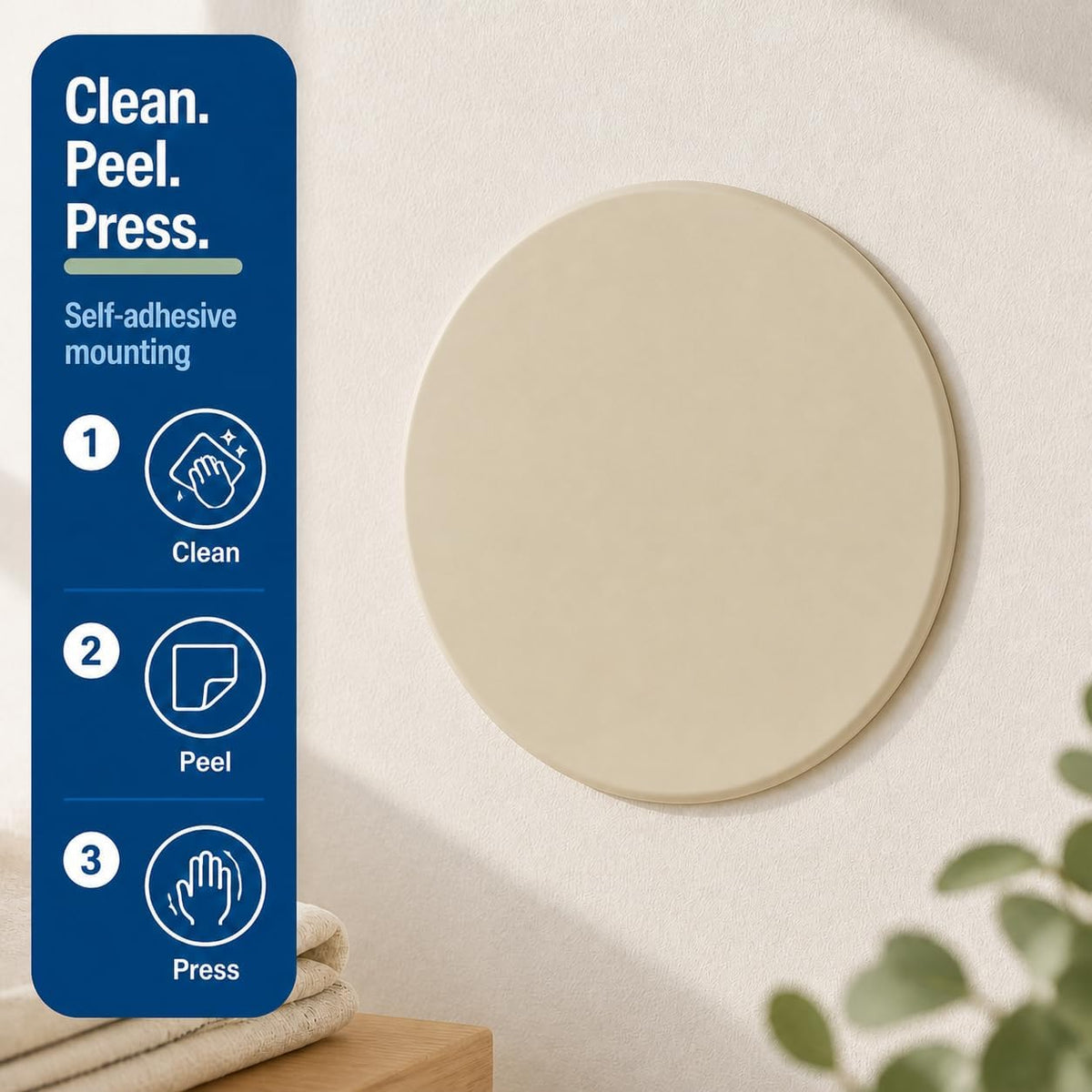 Prime-Line Wall Protector, Self-Adhesive, 5 in. Diameter, White Vinyl