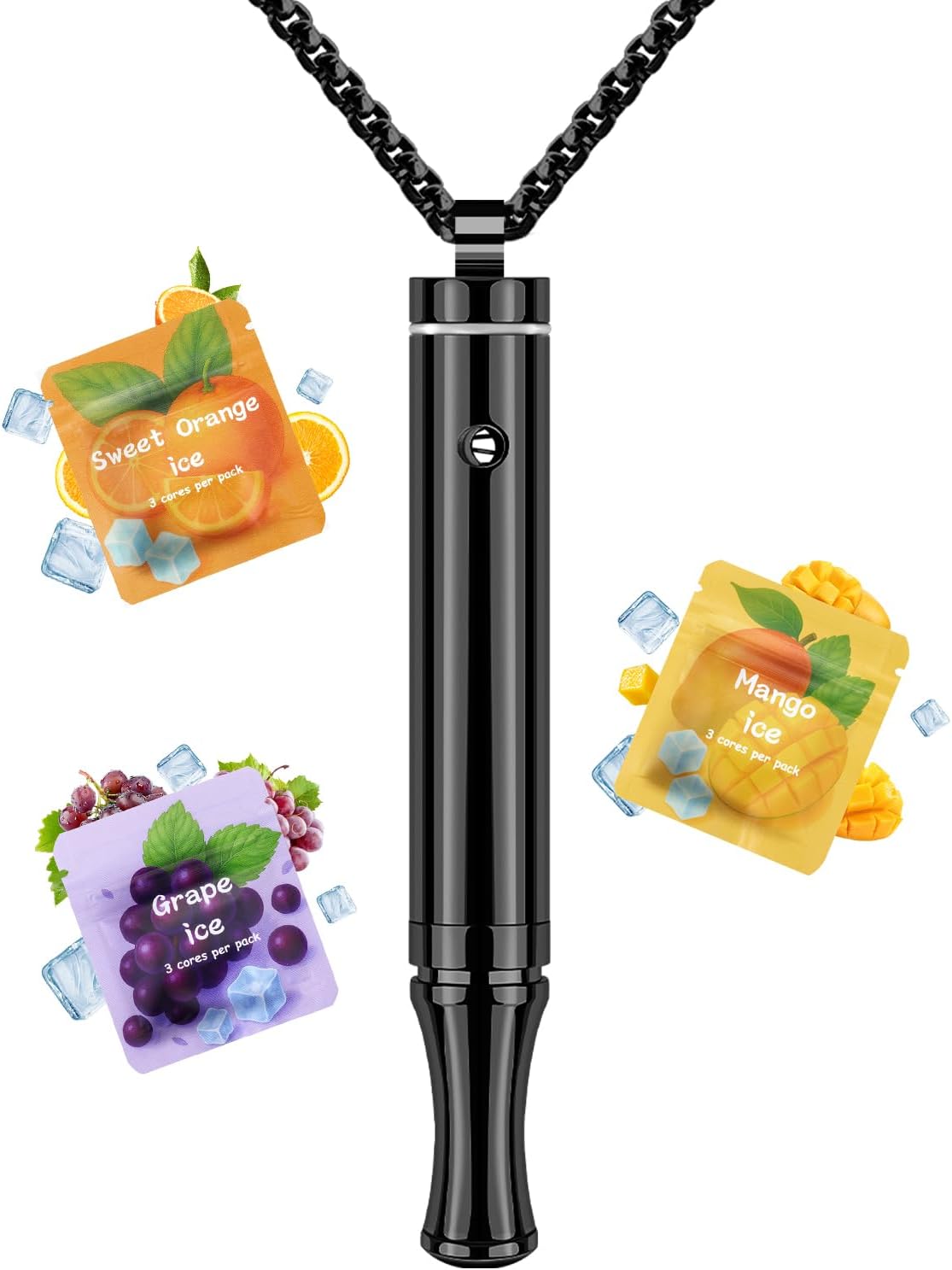Breathing Necklace for Anxiety Adults - Adjustable Air Outlet Breathe Necklaces with Natural Flavored - Breath Free Stress Relief Device with Flavor - Meditation Gifts for Women Men