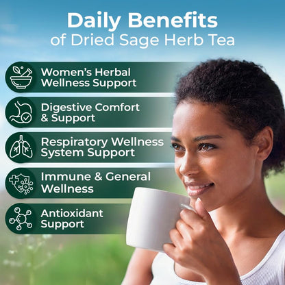 50 Bags Dried Sage Herb Herbs Tea (Salvia Officinalis) - 50 Count Tea Bags Salvia Sage
