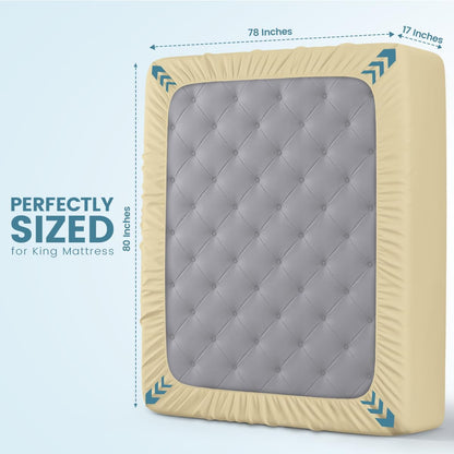 Queen Size Mattress Protector Waterproof, Premium 200 GSM Terry Mattress Cover, Soft & Breathable Bed Cover, Fitted Sheet Style Stretchable Deep Pockets 17" by Utopia Bedding (White)