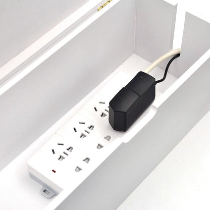 15 Inch Bamboo Large Cable Management Box, Black Cord Organizer
