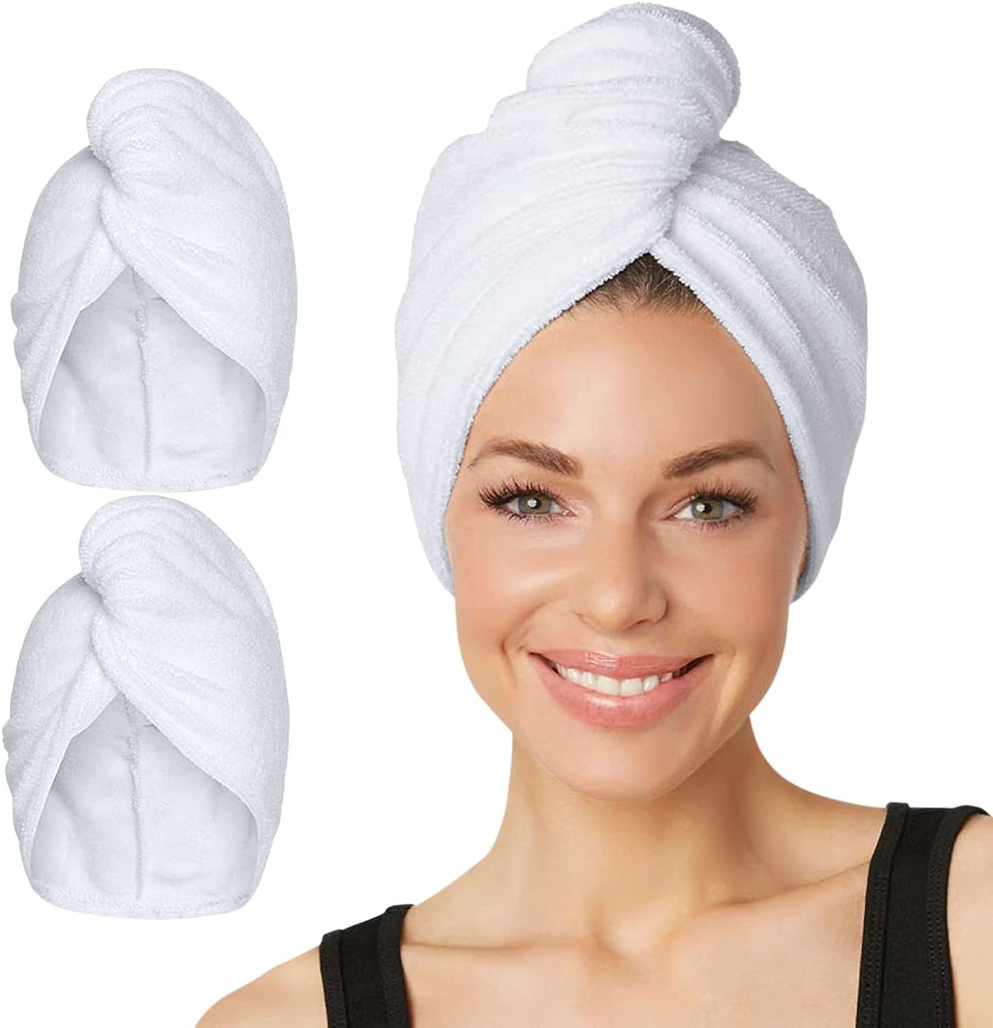Turbie Twist 2-Pack Microfiber Hair Towel for Beauty, Travel, Gifting - Hair Wrap Turban for Straight, Wavy & Curly Hair - Premium Personal Care - Dark Purple & Light Purple