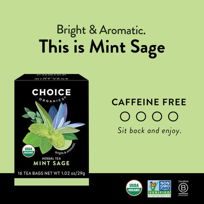 Choice Organics, Herbal Tea Variety Pack Sampler, 16 Tea Bags (3 Pack)