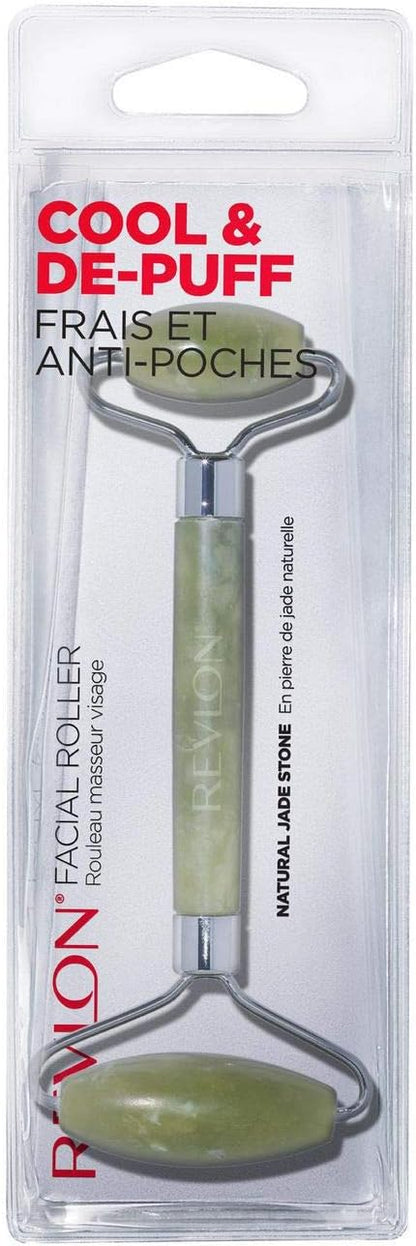 Revlon Jade Stone Face Roller, Dual-Sided Face Massager to Cool and De-Puff, Jade, 1 Count