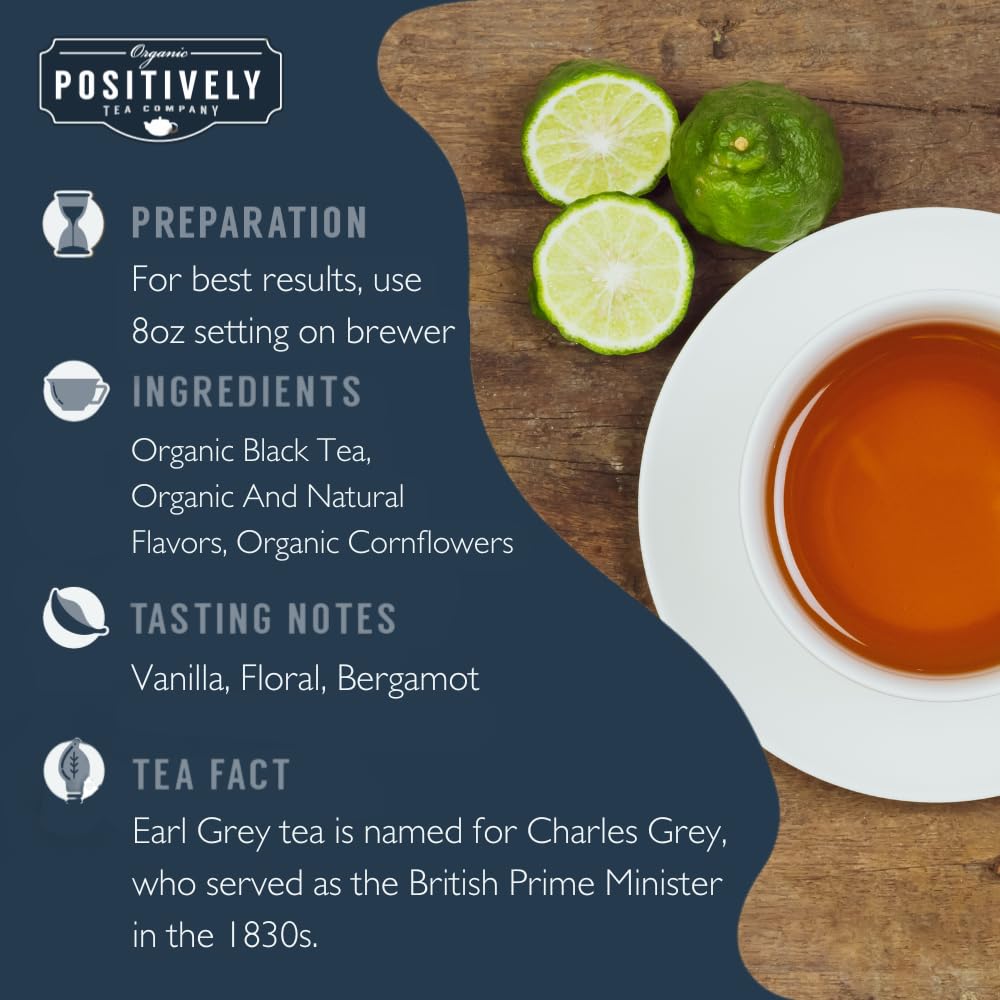 Positively Tea, Organic Earl Grey De La Crème, K-Cup® Compatible, 24 Pods