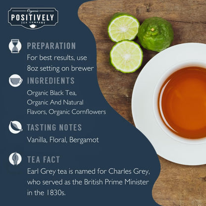 Positively Tea, Organic Earl Grey De La Crème, K-Cup® Compatible, 24 Pods