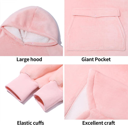 Krifey Wearable Blanket Hoodie, Oversized Sherpa Hooded Blanket for Adults | Soft sherpa fleece with sleeves and pocket; oversized fit for lounging, WFH, camping, Christmas and white elephant gifts.