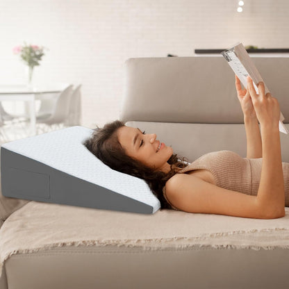 Wedge Pillow for Sleeping, 7.5" Memory Foam Bed Wedge Pillow
