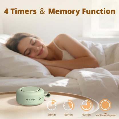 Portable White Noise Sounds Machine Car Seat Stroller Baby Shushing Soother 30 Soothing Sounds for Baby Kids Adults Pets 4 Timers Memory Function Brown Pink Noise Sleep Machine for Home Travel Office