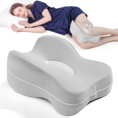 13" Extended-Length Knee Pillow for Side Sleepers with Full Thigh Support | Memory Foam Leg Pillow for Side Sleeping with Airflow Vent Reduces Heat – No Stiffening, Relieves Back/Hip/Knee Pain
