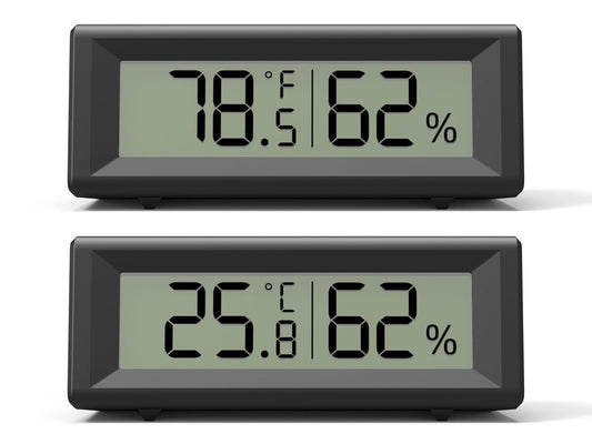 Small Digital Hygrometer, Humidity Meter, Indoor Thermometer, Room Temperature and Humidity Monitor, Gauge with Accurate Sensor, for House, Home, Baby Room, Greenhouse, Humidor, Incubator, Reptiles