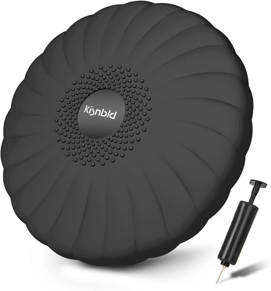 kisnbld Wobble Cushion, Extra Thick Wiggle Seat for Sensory Kids, Non-slip Balance Disc with Inflation Pump for Adults Core Strength, Posture Improvement & Physical Therapy (13.5in/34cm)