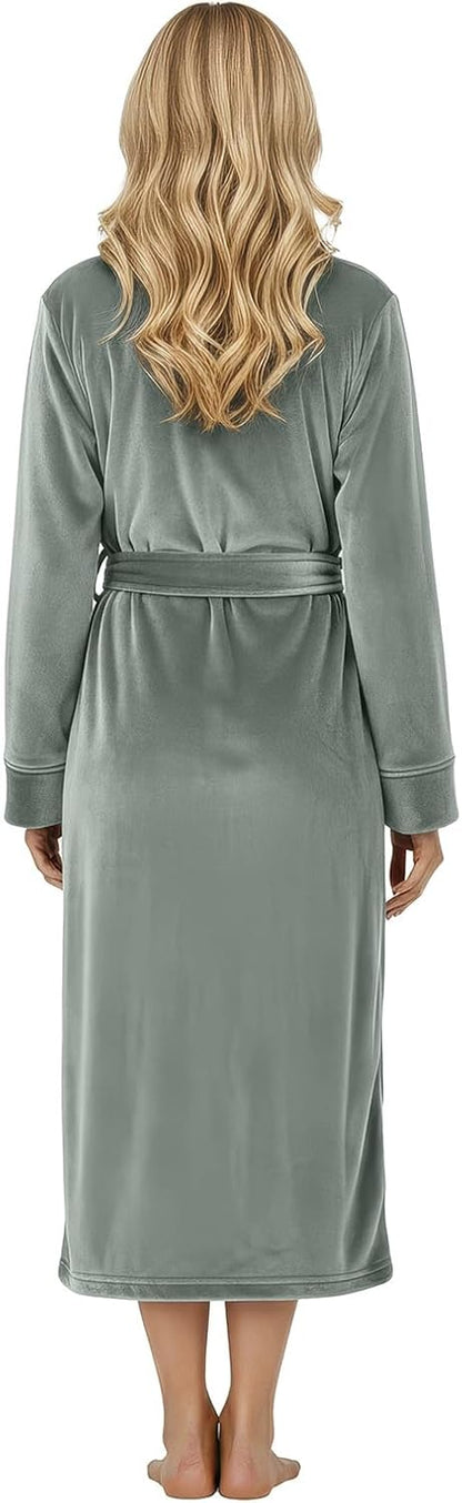 Premium Ultra Soft Robes for Women Plush Fleece Long Bathrobe