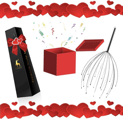 USAGA Head Massager Scalp Massager 20 Fingers Head Scratcher, Stocking Stuffers Gift for Scalp Body Relaxing (Black & Black)