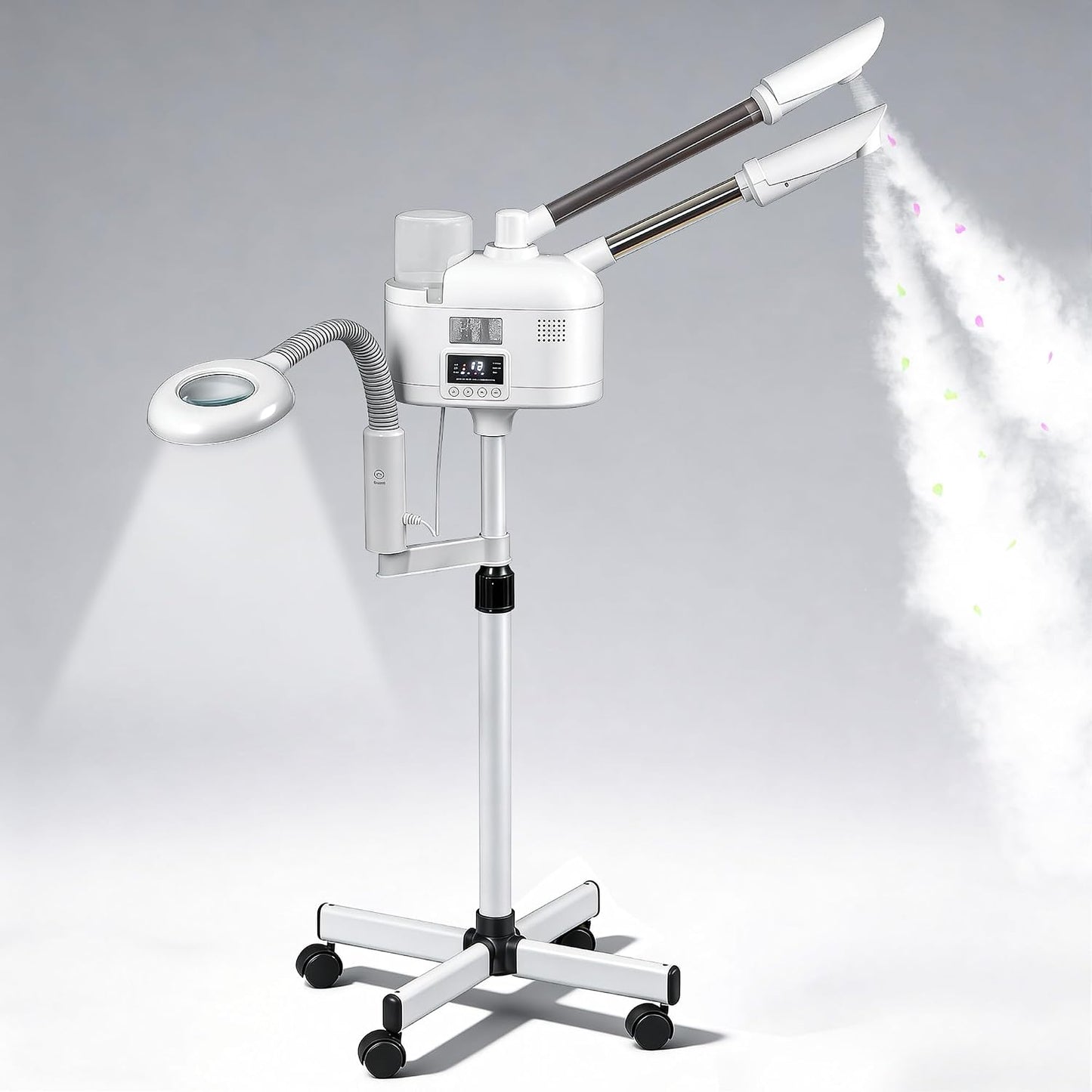 Nova Microdermabrasion Professional 2 in 1 Facial Steamer for Face Deep Cleaning Ozone Face Steamer with 5X Magnifying Lamp Hot Mist Function for Salon Spa Home Beauty Equipment