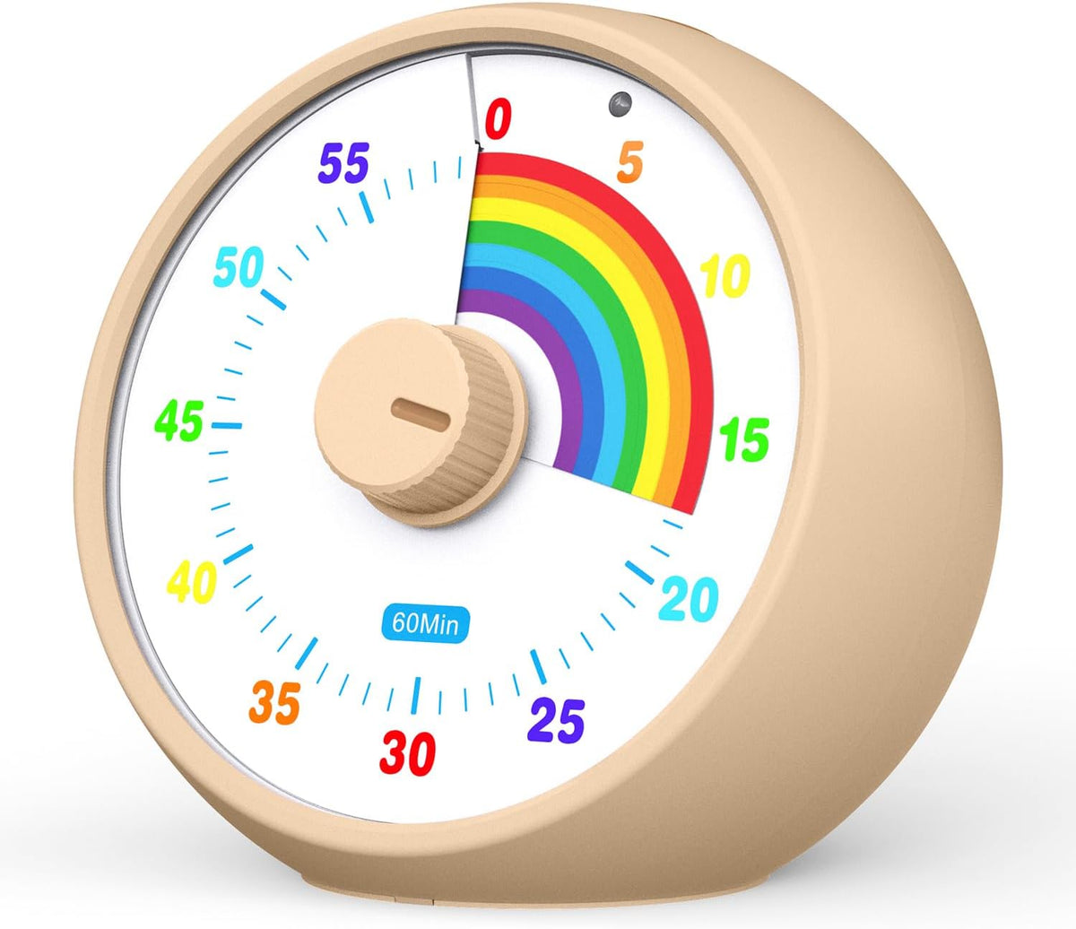 Visual Timer for Kids, 60-Minute Countdown Timer for Classroom Office Kitchen, Desk Timer Kids Time Management Tools with Silent Operation, Pomodoro Time Rainbow Pattern (Grass Green)