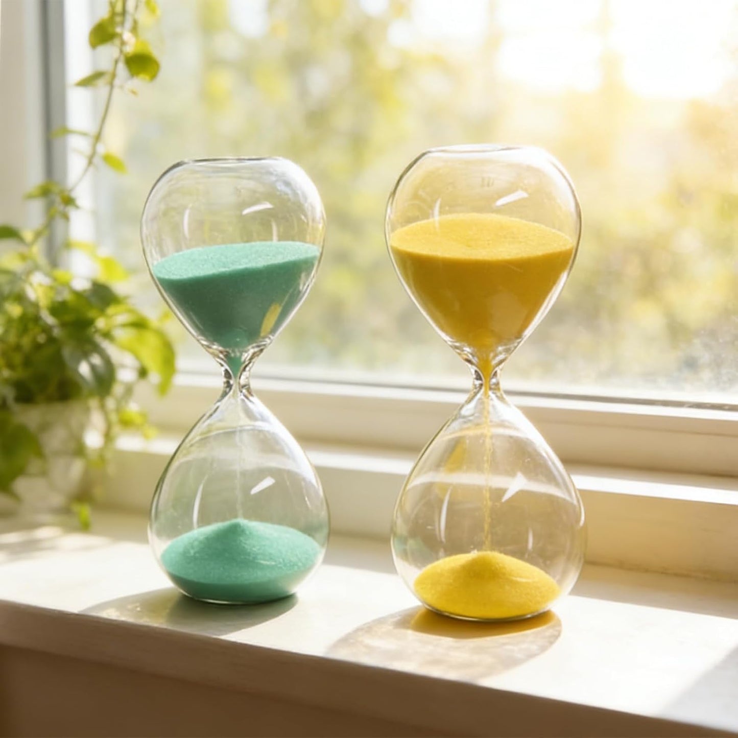 Hourglass, HoveBeaty Hand-Blown Sand Timer Set for Time Management 15 Minutes Durable Glass Construction (15 Min, Black)