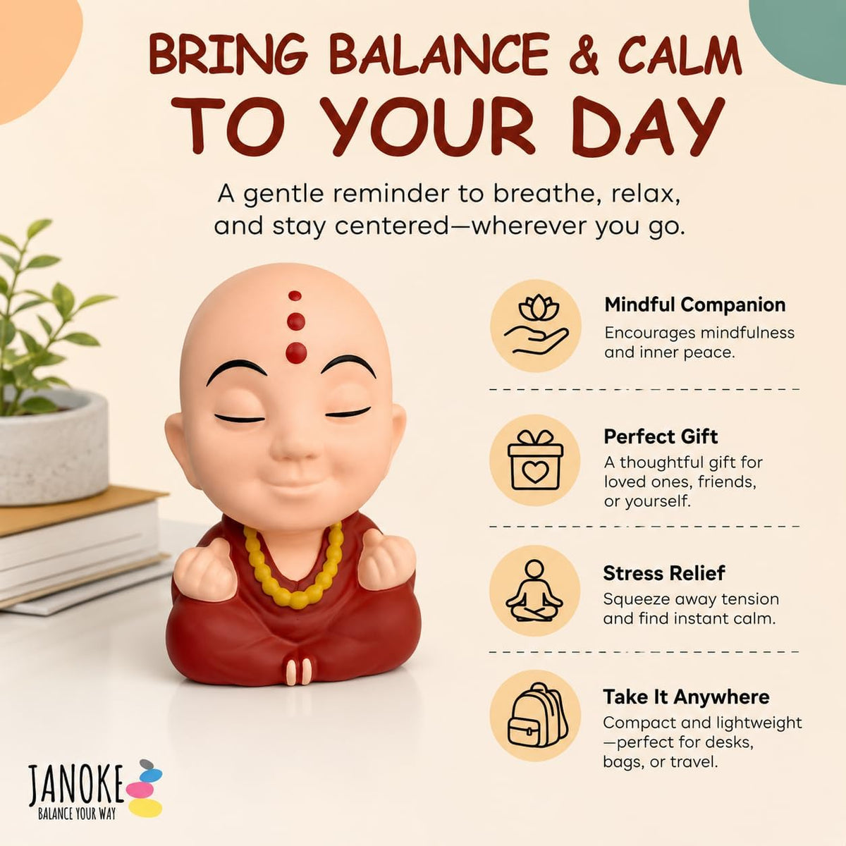 Funny Stress Balls for Adults - Zen Style Squishy Squeeze Toy, Hilarious Gag Gift for Coworkers, Men & Women – Unique Stress Relief Desk Toy