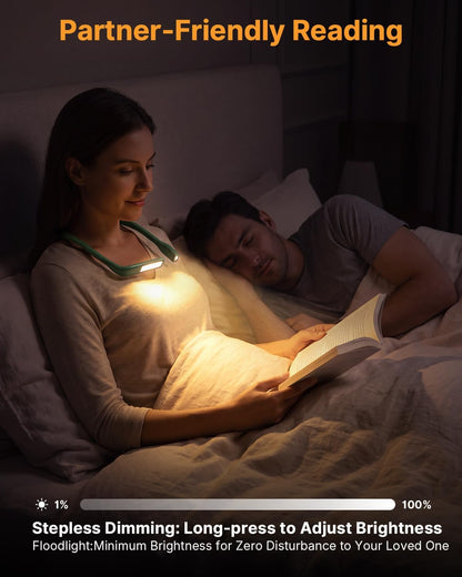 Reading Light, Rechargeable Neck Light, Stepless Dimming Book Light
