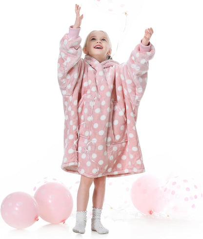 Aemicion Strawberry Blanket Hoodie,Oversized Sherpa Wearable Hooded Blanket,Warm Cozy Sweatshirt Gifts for Women Girls Adult