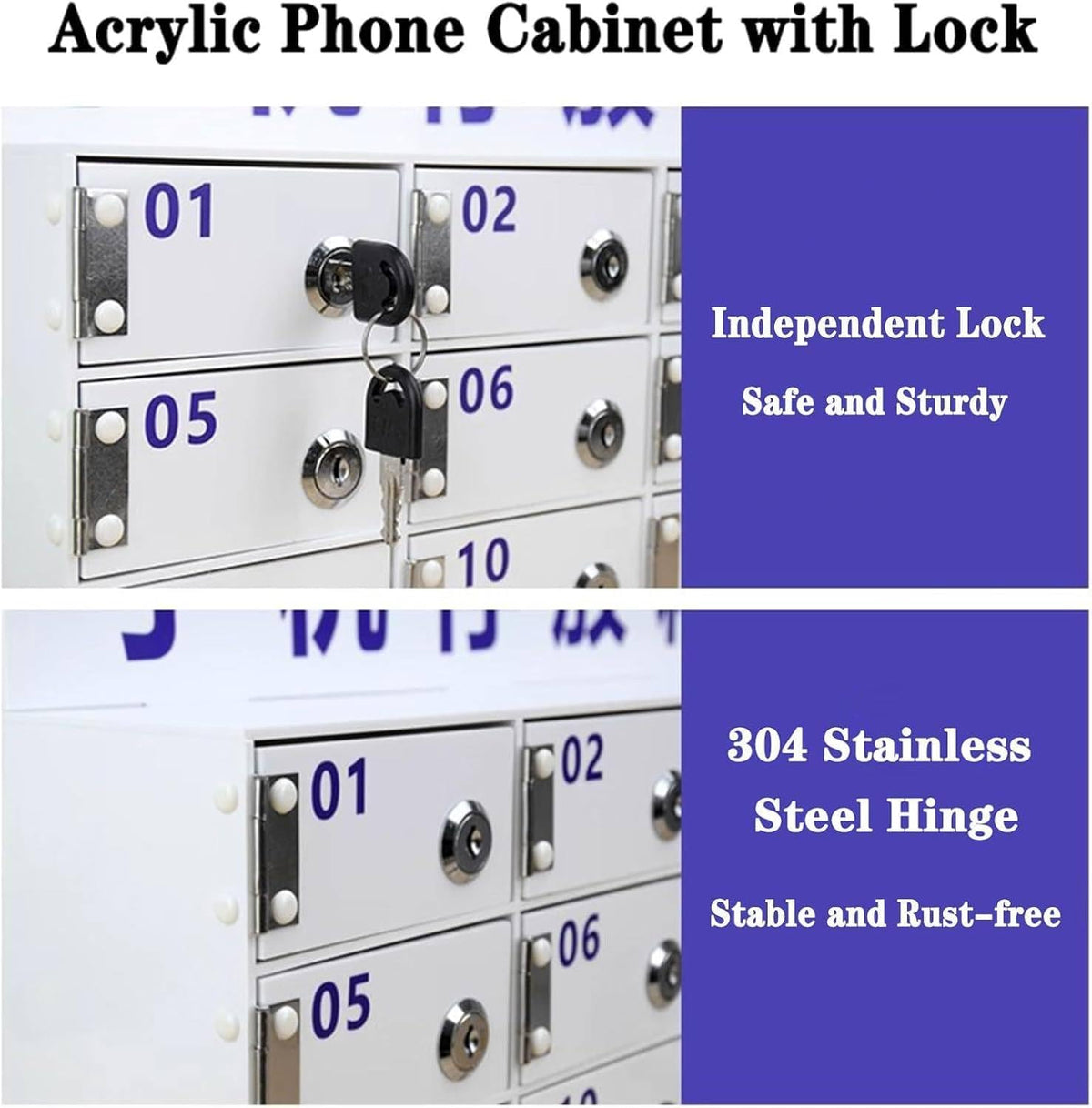 Acrylic Phone Storage, Wall-Mounted Charging Station, 40 Slots Pocket Holder for Mobile Phones, Compact Desk for Home & Office Use,40Slots