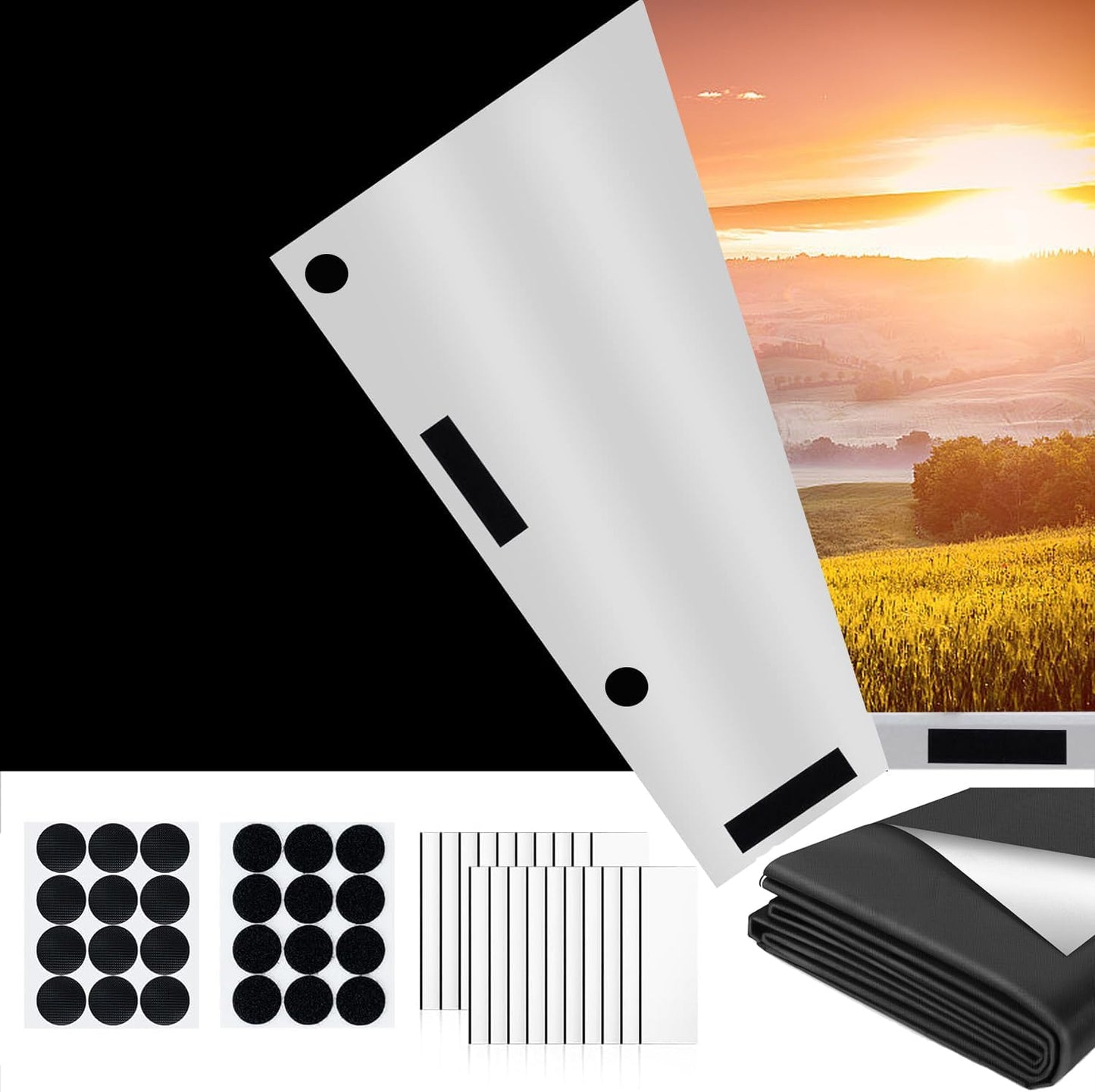 Portable Blackout Curtains No Drill DIY Sunblock Window Shades for Bedroom Nursery Room, Travel RV Blackout Blinds with Hook and Loop Tape, Light Blocking Privacy Cover, 40 x 57 inch