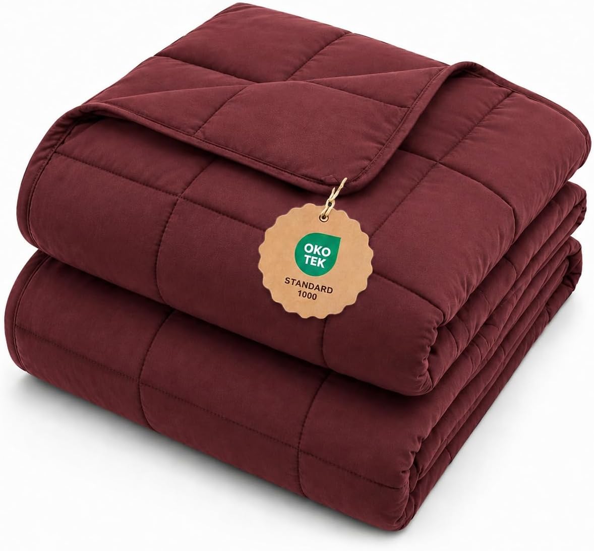 L'AGRATY Weighted Lap Pad 7lb: Small Weighted Blanket for Adults - Cooling Portable Travel Blanket for Relaxation Sleeping - Washable All-Season (29" x 24")